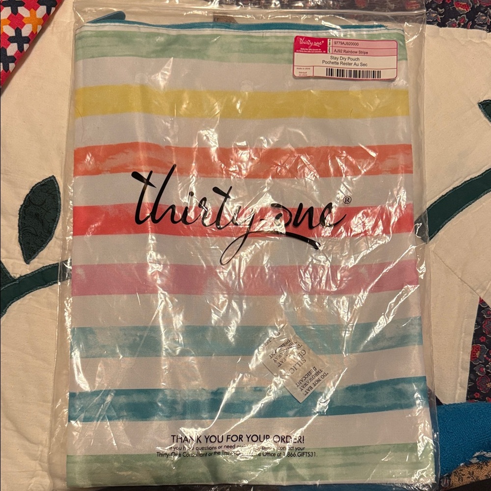 Thirty-One Multicolor Striped Tote
